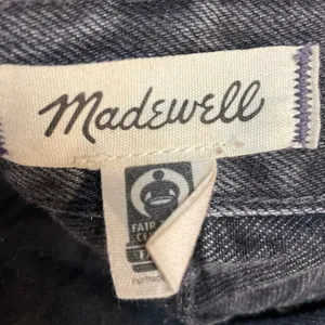 Madewell Women's Black High Waisted Palazzo Wide Leg Denim Jeans Pants Size 26 thumbnail 4