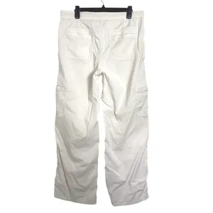American Eagle Womens Cargo Pants Beige Size 14 Parachute Utility Y2K Drawstring thumbnail 3