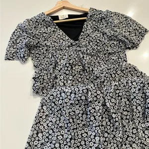 Ember‎ Floral Black and White Maxi Dress XL thumbnail 6