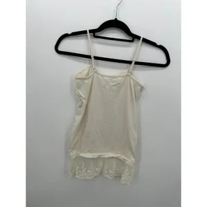 Y2K Festival Ivory Lace Trim Camisole Tank Top Layer Fairy Grunge Coquette M/L‎ thumbnail 2