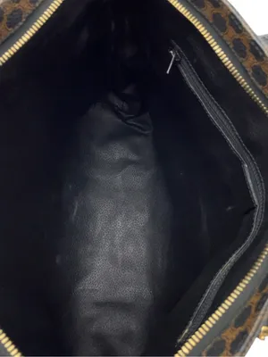 Celine Macadam Triomphe Tote Bag Brown Black Canvas Leather Italy Vintage EUC thumbnail 10