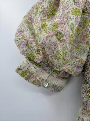 LOVE THE LABEL anthropologie Josepha floral boho white dress smocked size xs thumbnail 11