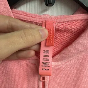 Skims Pink French Terry Zip-Up Hoodie Size Medium thumbnail 2