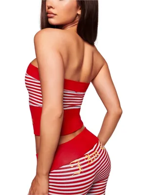 I AM GIA Blare Zip Up Boob Tube Top Red Medium NWT IN PACKAGE thumbnail 4