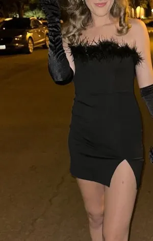 Black Feather Lined Dress thumbnail 3