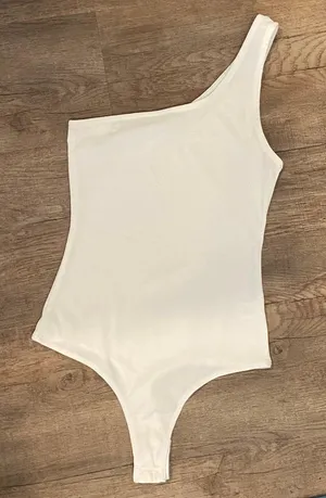 White One Shoulder Bodysuit thumbnail 1