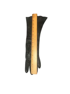 Aris Kasanova Vintage Black Leather Opera Gloves Formal Costume USA 6 1/4 thumbnail 9