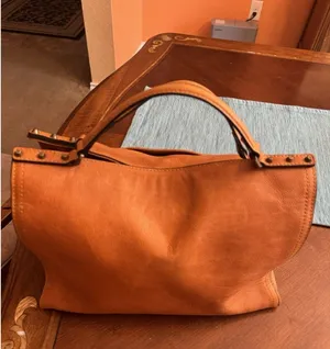 C & C California Leather Bag Satchel Crossbody Tote Womens Bag British Tan thumbnail 1