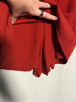 Zara Rust Red Flutter Sleeve Open Back Skort Romper Size Medium thumbnail 8