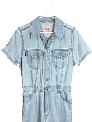 Levi’s Type III Short Sleeve Denim Jumpsuit Light Wash Small thumbnail 7