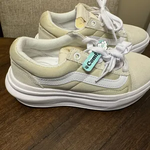New Vans Shoes M3.5 W5 Old Skool Comfy‎ Cush Over Sand Ivory Casual Platform thumbnail 3