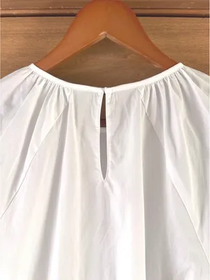 NWT Hill House Home The Francesca Peplum Top in White Cotton Women’s XS thumbnail 13