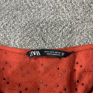ZARA Eyelet Embroidered Mini Dress Burnt Orange thumbnail 4