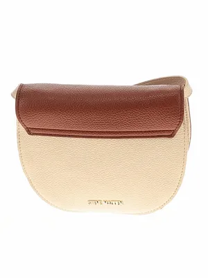 Steve Madden Brown Saddle Crossbody with Cream Strap and Gold Hardware thumbnail 3