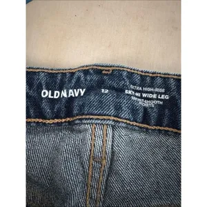 Old Navy Dark Blue Raw Hem Denim Shorts thumbnail 3