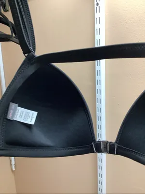 Aerie Size Small Black Padded Front-Closure Bikini with Strappy Back Detail,Used thumbnail 3