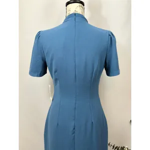 Alexia Admor Dixie Mockneck Maxi Sheath Dress in Denim Blue 4 thumbnail 14