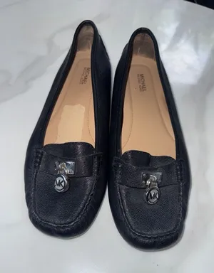 MICHAEL Michael Kors Black Leather MK Charm Loafers thumbnail 1
