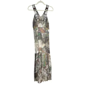 Coconut‎ Moon Boho Beaded Paisley Maxi Dress Festival Viscose Multi Color Large thumbnail 5