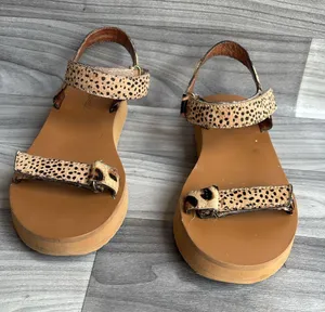 Madewell Leopard Print Sandals - Tan and Black thumbnail 7