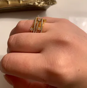 💥$2💥 Wide Gold Crystal Ring thumbnail 7
