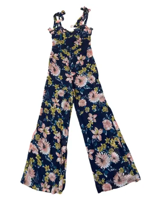 LULU’S Wide Leg Floral Jumpsuit S 16” p2p + Navy Multi NWT thumbnail 2