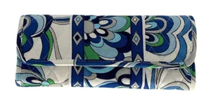 Vera Bradley Crossbody Wallet‎ Blue Floral Quilted Convertible Shoulder Purse thumbnail 1