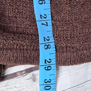 Fortune & Ivy‎ Metallic Button Detail Shawl Collar Sweater Cardigan Brown M thumbnail 8