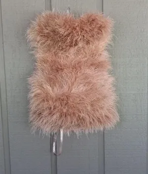 House Of CB NWT SHIRA BLUSH BONED STRAPLESS FEATHER DRESS. Size Medium. Rare and sold out. *no belt thumbnail 10
