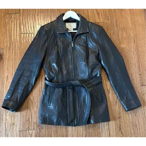 Nine West Vintage 100% genuine leather zip front jacket M thumbnail 3