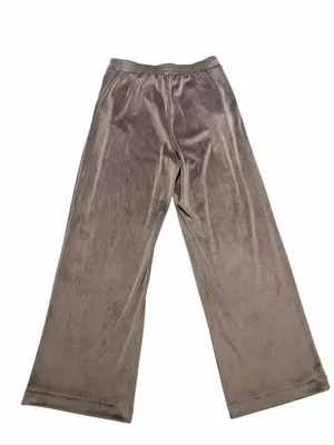 Skims Wide Leg Chocolate Brown Velour Pants Size Large thumbnail 4