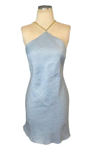 Amanda Uprichard REVOLVE Claudia X Back Chain Dress in Sky Blue Large New thumbnail 4