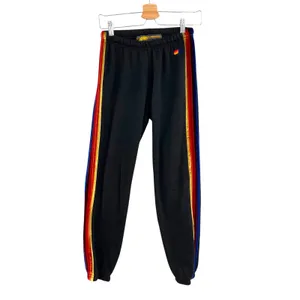 Aviator Nation Classic Sweatpants Velvet Stripes Jogger Gray Black Size Small‎ thumbnail 3
