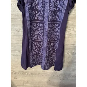 Savanna Jane Shift Dress‎ Womens Size Small Purple Boho Embroidered V Neck thumbnail 8