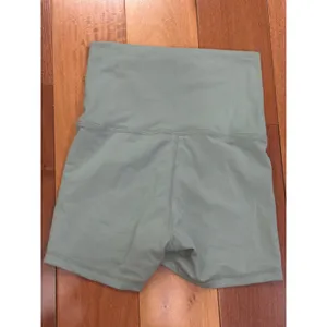 Gilly Hicks Biker Shorts Womens‎ Sage Green High Waisted Smiley Logo Small thumbnail 3