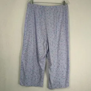 Croft & Barrow Purple Floral Pajama Set XXL Short Sleeve Top Crop Pants 2pc thumbnail 7