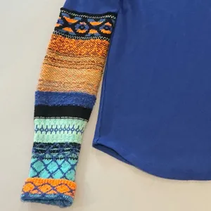 Free People We The Free All Too Well Cuff Blue Orange Boho Thermal Top Medium thumbnail 4