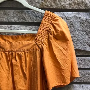 Loft Petite Flutter Sleeve Square Neck tangerine Top Orange cotton modal Large thumbnail 7