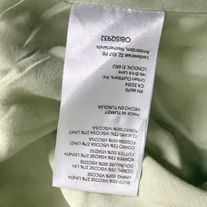 Anthropologie Sage Green Linen Blend Twist Front Midi‎ Dress US 8 UK 12 EU 40 thumbnail 8
