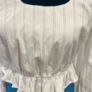 The Fifth Label XS White‎ Striped Peplum Top | Romantic | Lined thumbnail 3