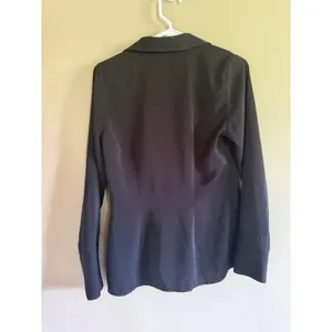 Abercrombie & Fitch Womens Black Long Sleeve Notched Collar Blouse Small thumbnail 3