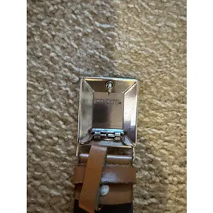 Chico's Women's Wide Leather Belt Brown Size M Big Buckle thumbnail 8