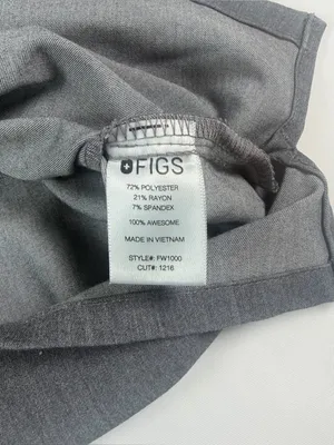 Figs Technical Scrubs Gray Top Pants Set Women's Size XSmall thumbnail 7