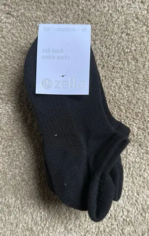 Zella black tab back socks thumbnail 1