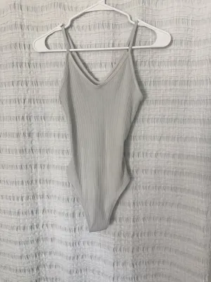 American Eagle Bodysuit Ribbed White thumbnail 5