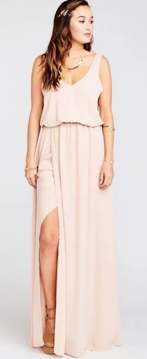 Show Me‎ Your Mumu Kendall Maxi Dress in Dusty Blush Crisp Pink Size Medium thumbnail 1