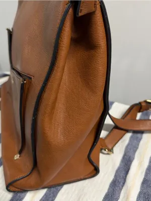 Dune London Tan Leather Backpack with Front Pocket thumbnail 9
