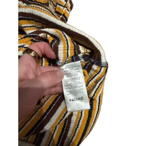 Pilcro Anthropologie Striped Ribbed High Neck Tank Top Mustard Brown White M thumbnail 4