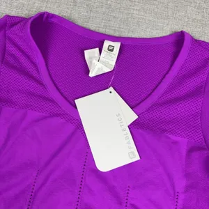 Fabletics‎ Delta Shirt Womens Medium Purple Long Sleeve V-Neck Moisture Wicking thumbnail 2