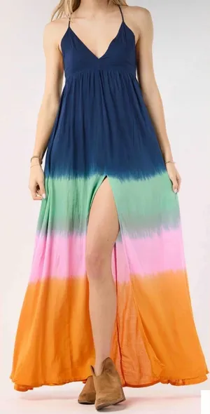 Tiare Hawaii Day Dream Women’s Multicolor Ombre Maxi Dress - NWT - Size S/M thumbnail 1